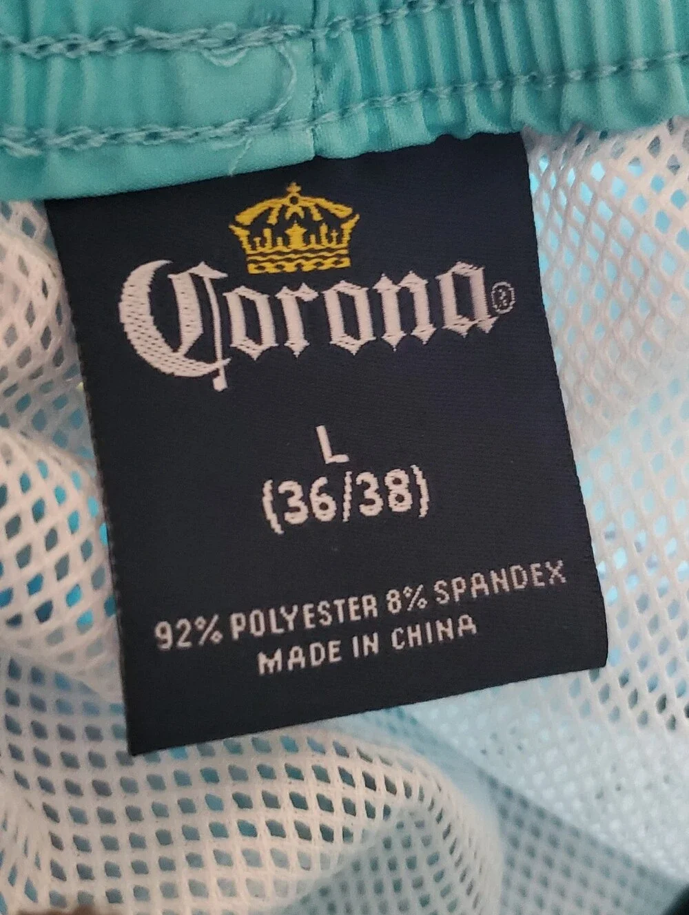 Corona Cay Board Shorts Teal Island-Print Swim Trunks Size L NEW